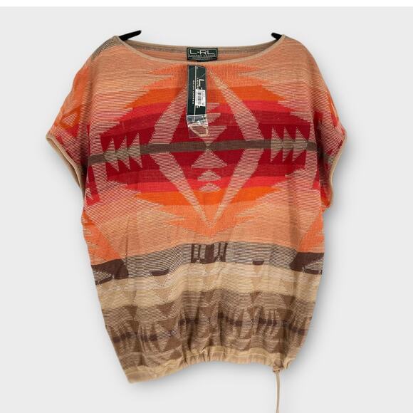 Ralph Lauren Active Aztec Western Southwest Linen Lightweight Sping Sweater XL - Picture 1 of 9